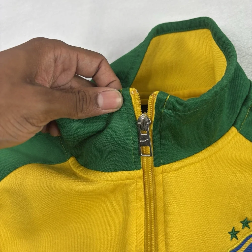 Nike Brasil Soccer Futbol Full Zip Long Sleeve Track Jacket Men's M